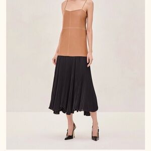Alexis Black Asymmetrical Pleated Skirt